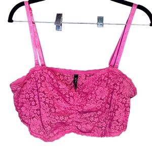 Bralette Torrid Hot Pink Lace Bra Lingerie Top 3X Plus Size